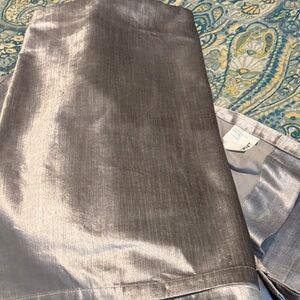 DYNY Two Panels 50x96 each Silver/Shimmery Velvet Feel Curtain Room Darkening